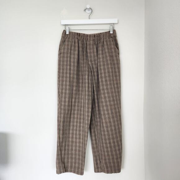 Vintage Cabin Creek Plaid Tan Red High Rise Trousers Straight Leg Stretchy Pants - Picture 8 of 8